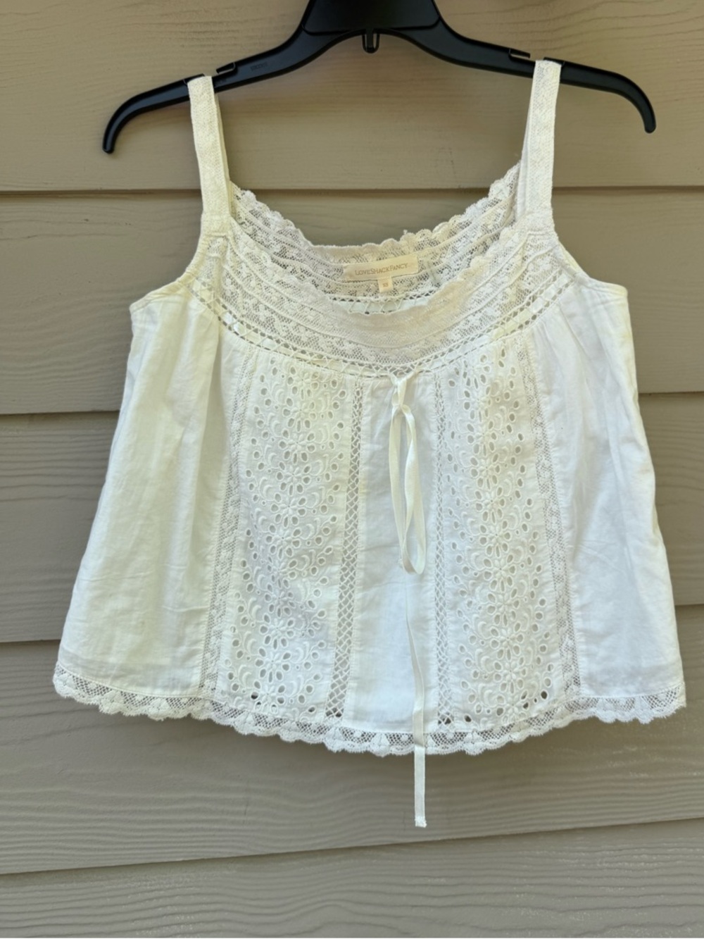 LoveShackFancy Lace Eyelet Camisole Top - Picture 1 of 16